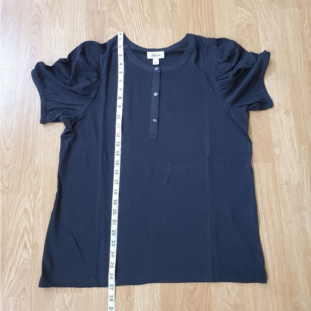 Style & Co Puff-Sleeve Top sz Lg - Picture 8 of 11